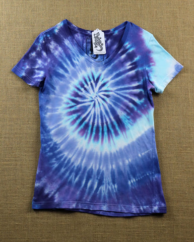 Tie Dye Women's V-Neck (Snug) Size M #020