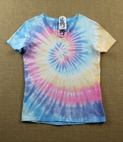 Tie Dye Women's V-Neck (Snug) Size L #023